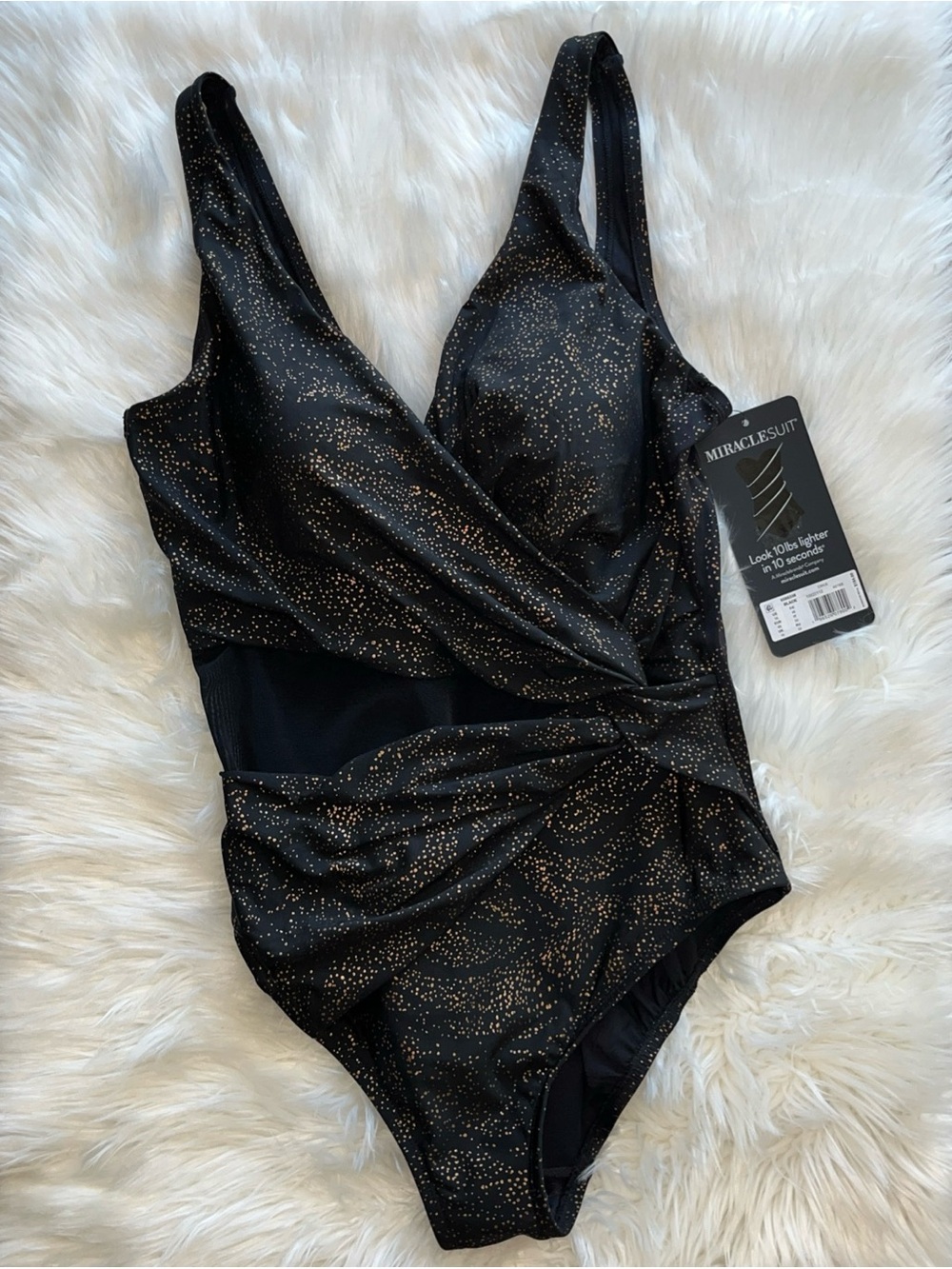 🆕Miraclesuit Brillante Circe One-Piece Swimsuit Black/Gold Size 16 - Picture 6 of 14